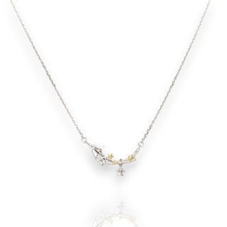 Collier Bronze Collection Lune Plaqué Rhodium