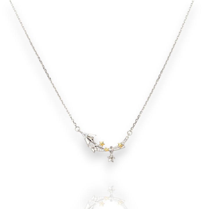 Bronze Necklace Moon Collection Rhodium Plated