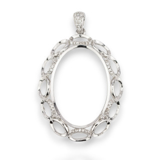 925 Silver Bezel Component Pendant 1pc
