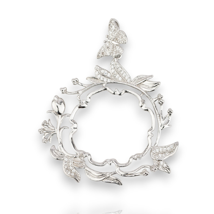 925 Silver Bezel Component Pendant 1pc