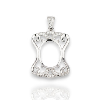 925 Silver Bezel Component Pendant 1pc