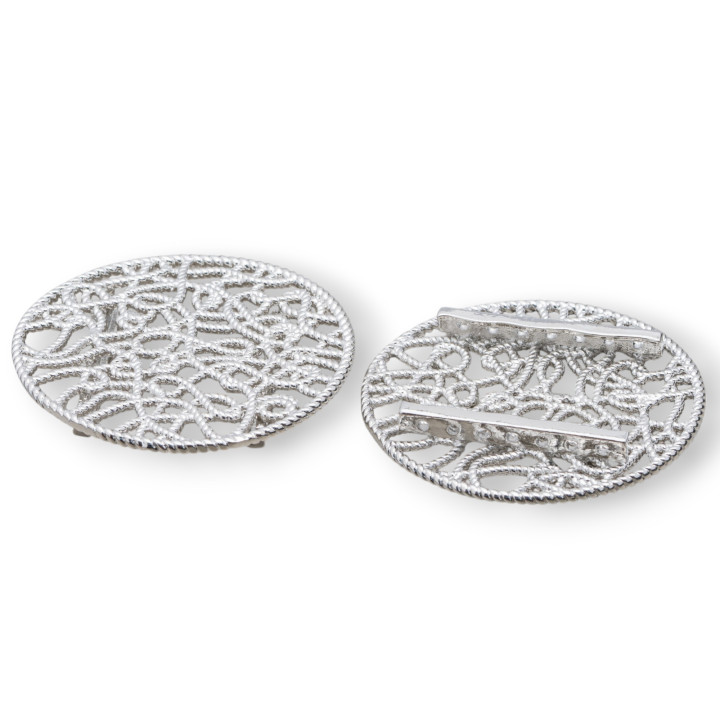 Composant Central Multifils Rond Bronze 40mm 7pcs Plaqué Rhodium