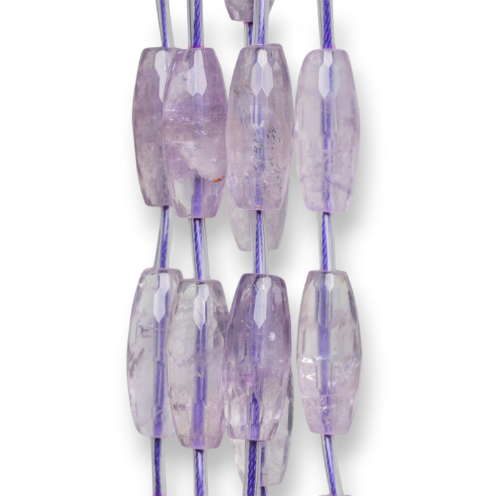 Ametista Lavanda Clear Riso Sfaccettato 10x25mm 12pz