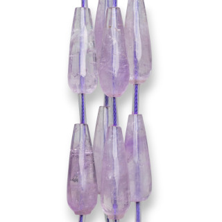 Améthyste Lavande Gouttes Transparentes Briolette Facettée 10x30mm 10pcs