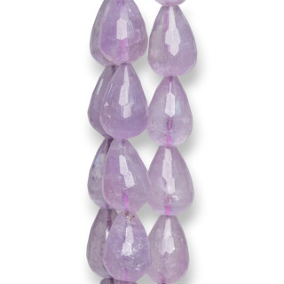 Briolette facetada con gotas transparentes de amatista y lavanda 13x18 mm