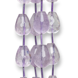 Amethyst Lavender Clear Drops Faceted Briolette 15x22mm 13τμχ
