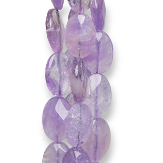 Amatista Lavanda Transparente Ovalada Plana Facetada 14x20mm