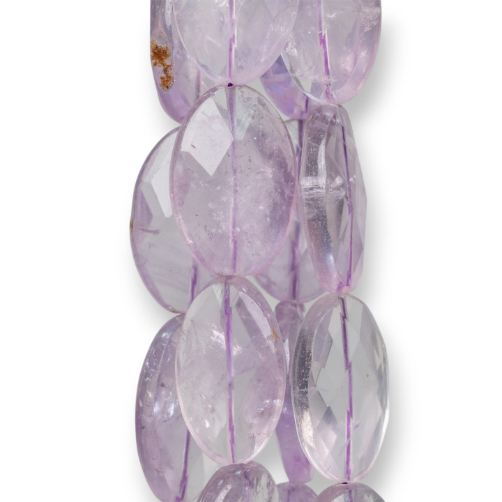 Ametista Lavanda Clear Ovale Piatto Sfaccettato 18x28mm