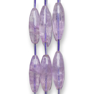 Amethyst Lavender Clear Rice Faceted 10x30mm 10τμχ