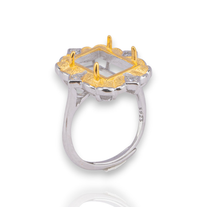 925 Silver Bezel Ring 1pc