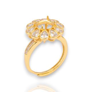 925 Silver Signet Ring 1pc Golden