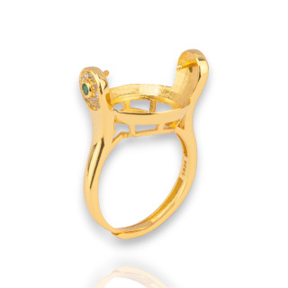 925 Silver Signet Ring 1pc Golden