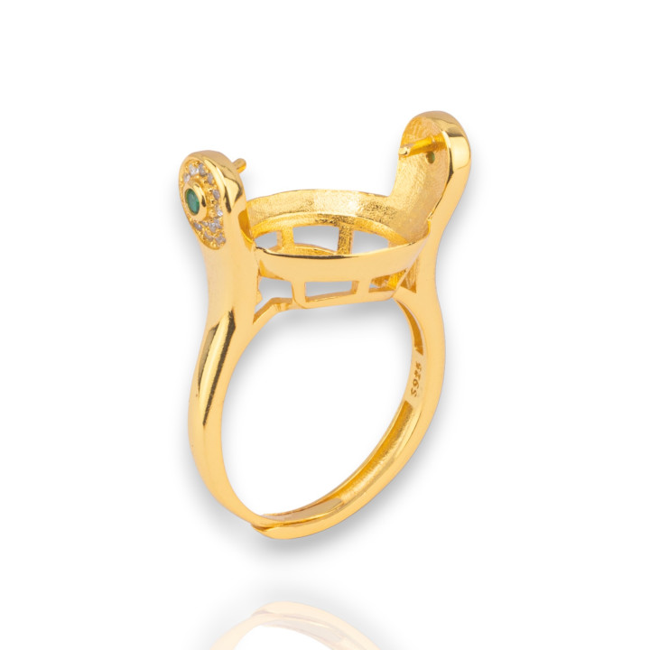 925 Silver Signet Ring 1pc Golden