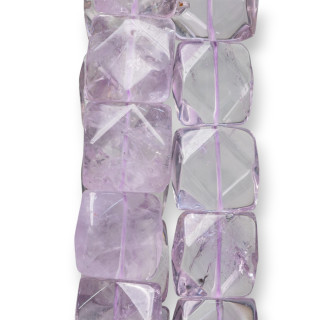Amethyst Lavender Clear Square Flat Faceted 20mm
