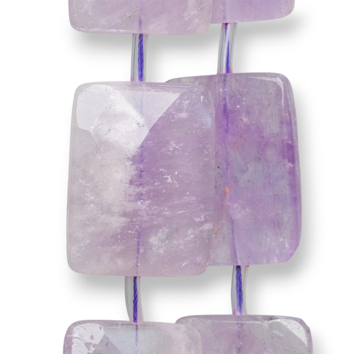Améthyste Lavande Transparent Facettes Plat Rectangle 30x40mm 8pcs