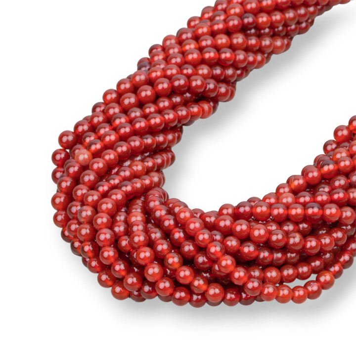 Corniola Rossa Tondo Liscio  4mm