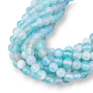 Light Blue Striated Agate Round Smooth 06mm