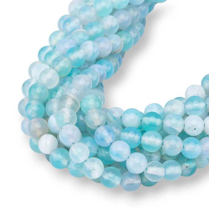 Light Blue Striated Agate Round Smooth 06mm