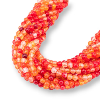 Agate Rouge Rubis Striée Ronde Lisse 04mm Transparent