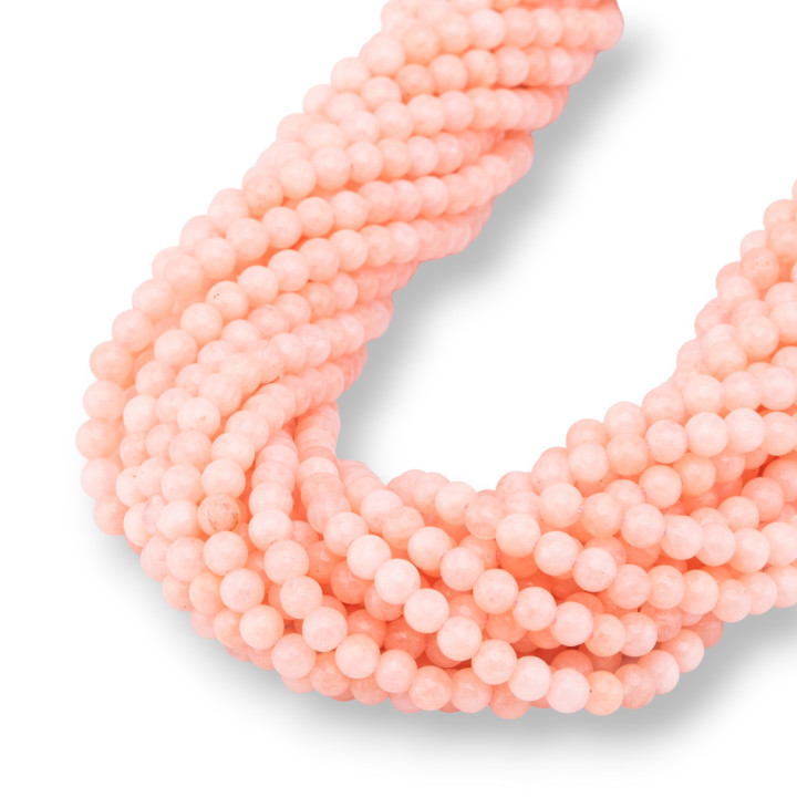 Ροζ Morganite Jade Στρογγυλό Λείο 04mm