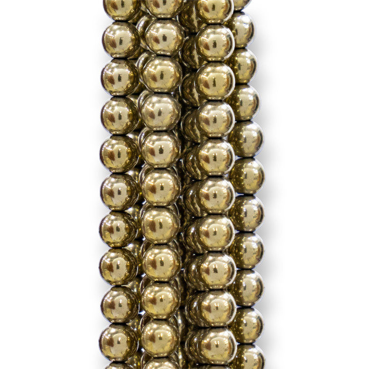 Hématite Ronde Lisse 03mm Pyrite