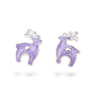 Emaillierte Ohrringe aus 925er Silber, Kollektion Flora, 3 Paar