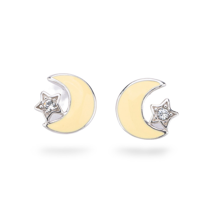 Boucles d'oreilles émaillées Argent 925 Collection Flora 3 Paires