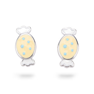 925 Silver Enamelled Earrings Flora Collection 4 Pairs