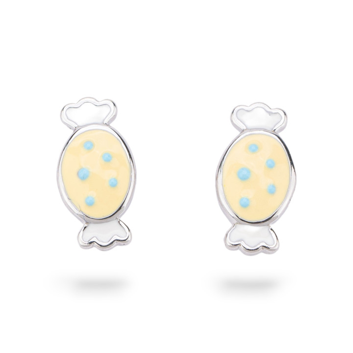 Σκουλαρίκια 925 Ασημένια εμαγιέ Flora Collection 4 Pairs