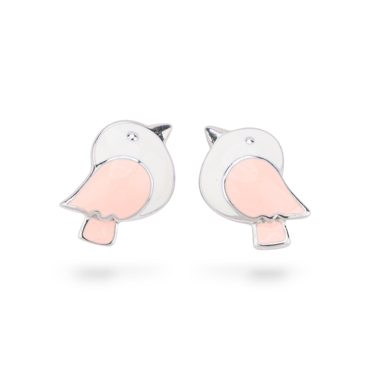 925 Silver Enamelled Earrings Flora Collection 2 Pairs