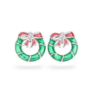 925 Silver Enamelled Earrings Flora Collection 2 Pairs
