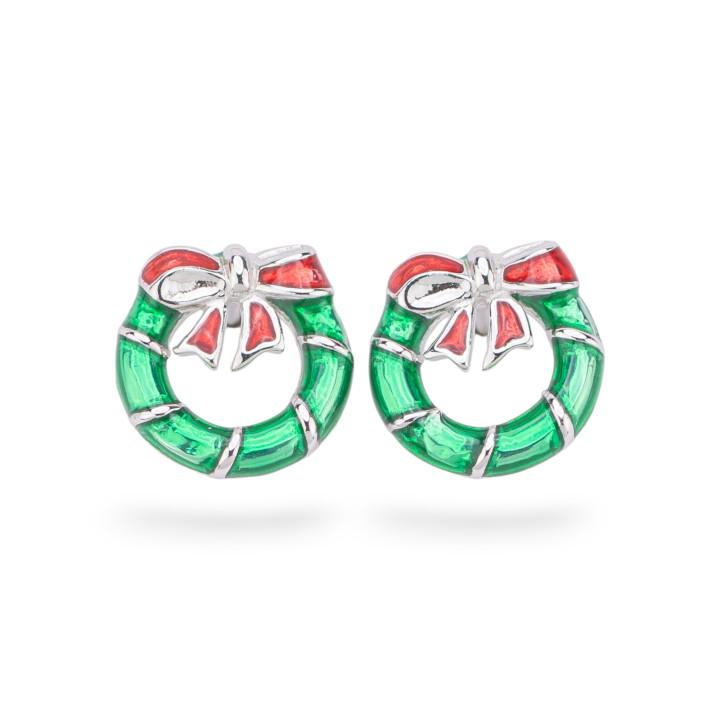 925 Silver Enamelled Earrings Flora Collection 2 Pairs