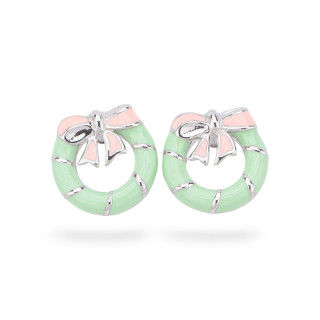 Boucles d'oreilles émaillées Argent 925 Collection Flora 2 Paires