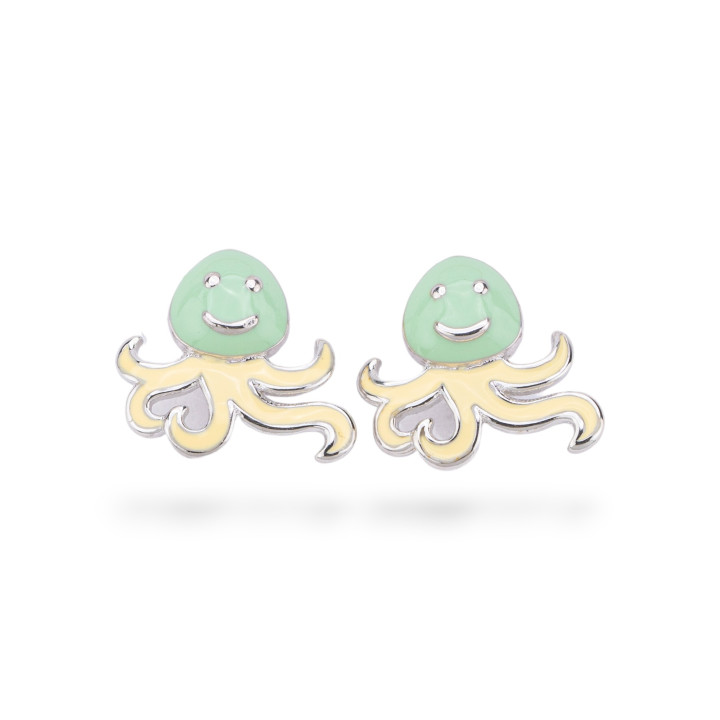 Emaillierte Ohrringe aus 925er Silber, Kollektion Flora, 3 Paar