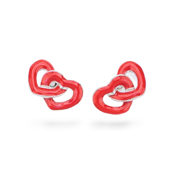 Boucles d'oreilles émaillées Argent 925 Collection Flora 3 Paires
