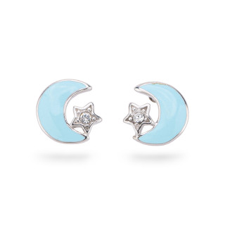 925 Silver Enamelled Earrings Flora Collection 3 Pairs