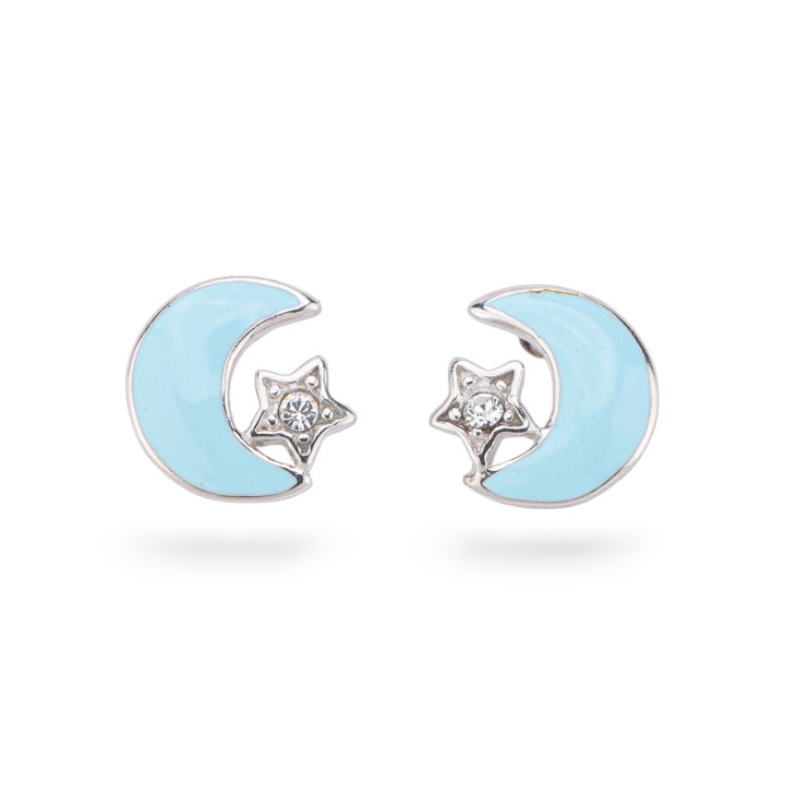 Σκουλαρίκια 925 Ασημένια εμαγιέ Flora Collection 3 Pairs