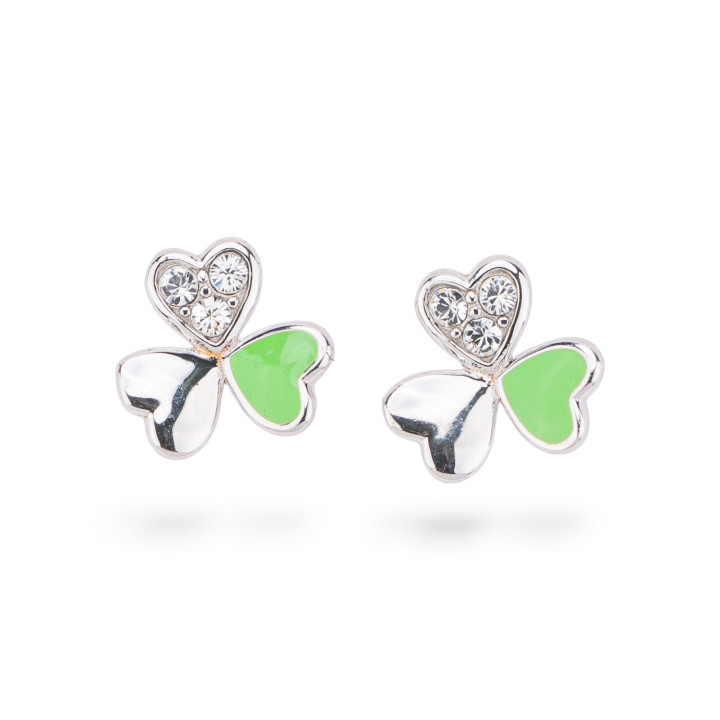 Emaillierte Ohrringe aus 925er Silber, Kollektion Flora, 3 Paar