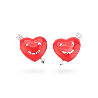 925 Silver Enamelled Earrings Flora Collection 3 Pairs