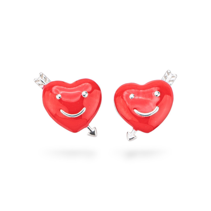 Boucles d'oreilles émaillées Argent 925 Collection Flora 3 Paires