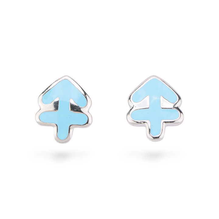 925 Silver Enamelled Earrings Flora Collection 3 Pairs