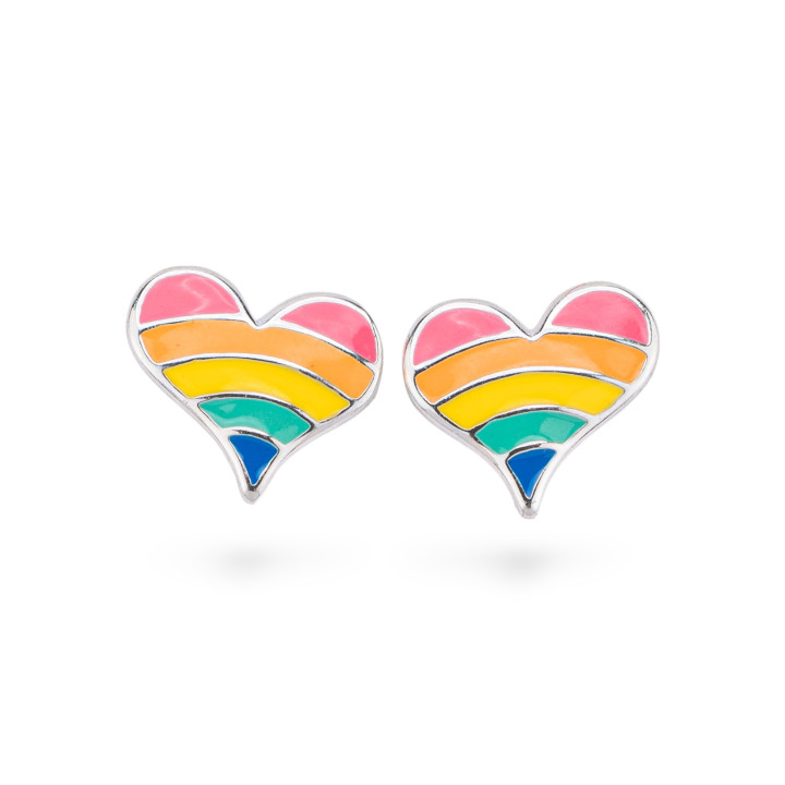 925 Silver Enamelled Earrings Flora Collection 3 Pairs