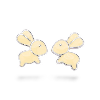 925 Silver Enamelled Earrings Flora Collection 3 Pairs