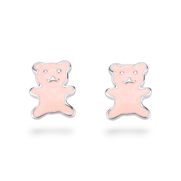 Boucles d'oreilles émaillées Argent 925 Collection Flora 4 Paires