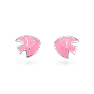 925 Silver Enamelled Earrings Flora Collection 4 Pairs