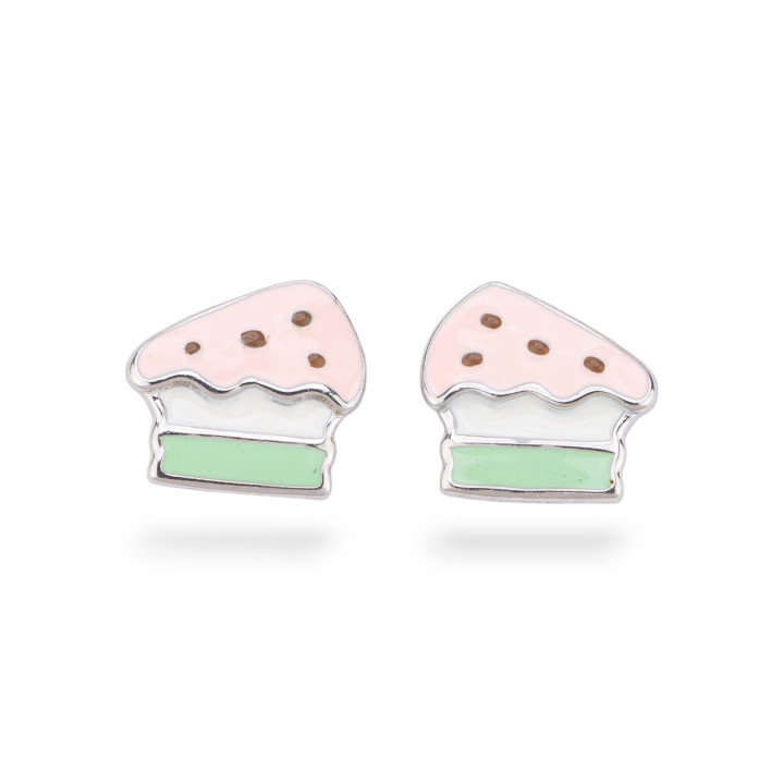 Boucles d'oreilles émaillées Argent 925 Collection Flora 4 Paires