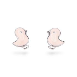 Emaillierte Ohrringe aus 925er Silber, Kollektion Flora, 4 Paar