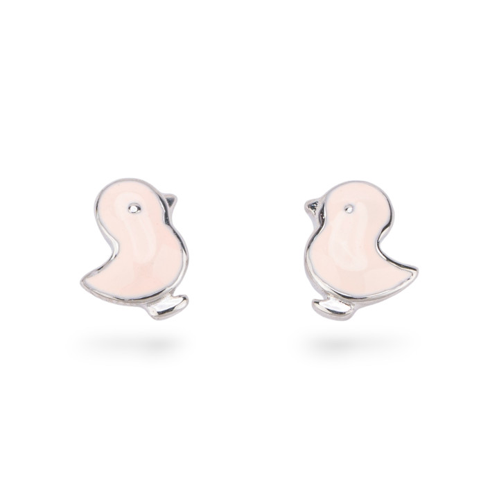 925 Silver Enamelled Earrings Flora Collection 4 Pairs