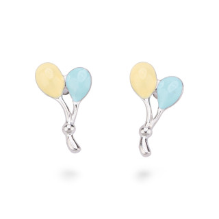 Orecchini Di Argento 925 Smaltati Collezione Flora 4 Coppie