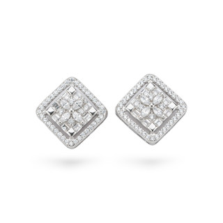 Orecchini Di Argento 925 Collezione Aurora Con Zirconi 12mm Bianco